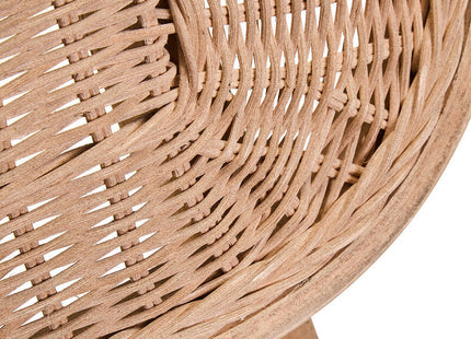 Cebu Grey Wash Wood and Rattan Dining Chair with Beige Seat