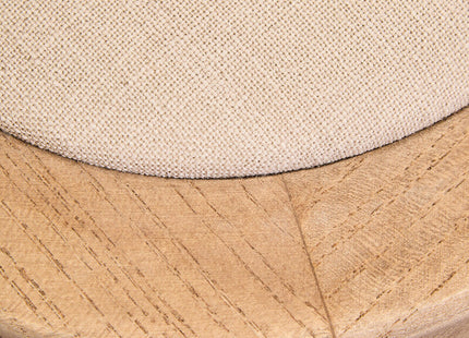 Cebu Grey Wash Wood and Rattan Dining Chair with Beige Seat