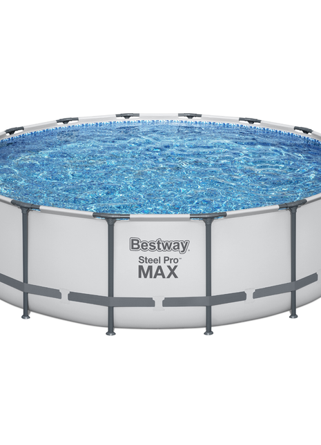 Bestway Round Steel Pro MAX™ Grey 16ft x 48" Above Ground Swimming Pool, Filter, Pump & Accessories