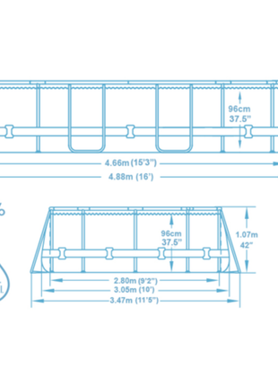 Bestway 16ft x 10ft x 42" Oval Steel Pro MAX Above Ground Swimming Pool, Filter Pump & Accessories