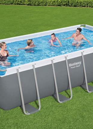 Bestway 16ft x 8ft x 48" Rectangular Steel Pro MAX Above Ground Swimming Pool, Filter Pump & Accessories