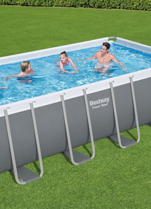 Bestway 16ft x 8ft x 48" Rectangular Steel Pro MAX Above Ground Swimming Pool, Sand Filter Pump & Accessories