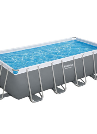 Bestway 16ft x 8ft x 48" Rectangular Steel Pro MAX Above Ground Swimming Pool, Sand Filter Pump & Accessories