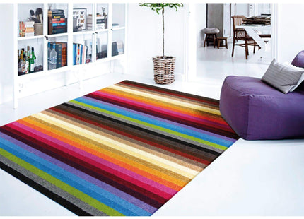 Linea Rainbow Striped Washable Rugs & Runners