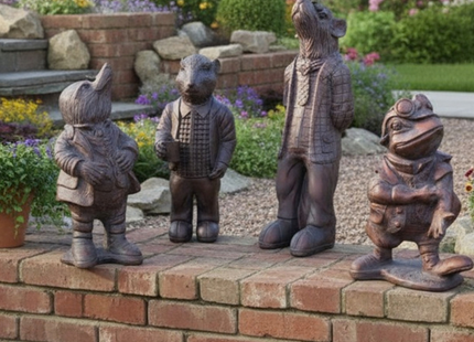 Wind in the Willows Garden Sculpture Set – 4 Piece, 50–67cm, Antique Bronze