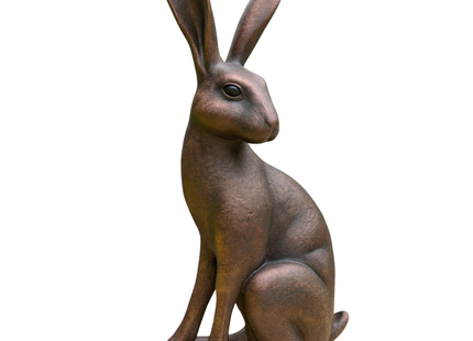 Sitting Hare Garden Sculpture – 60cm, Antique Bronze