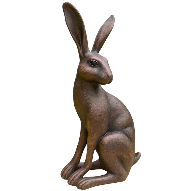 Sitting Hare Garden Sculpture – 60cm, Antique Bronze