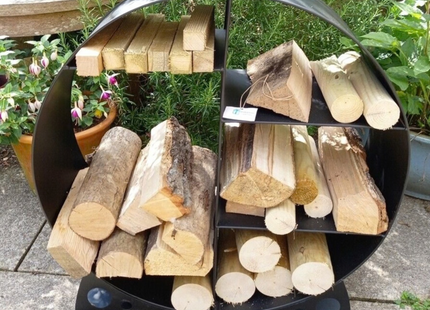 Round Steel Log Store – 60cm, Black