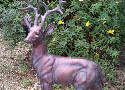 Extra Large Stag Garden Sculpture – 120cm, Antique Bronze