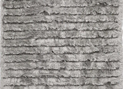Carved Glamour Silver Grey Shaggy Rug