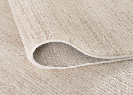 Carmel Cream-Beige Striped Rug | 6010