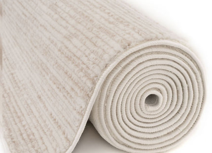 Carmel Cream-Beige Striped Rug | 6010