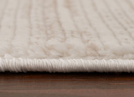 Carmel Cream-Beige Striped Rug | 6010