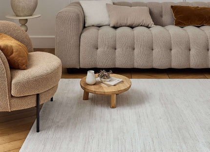 Carmel Cream-Beige Striped Rug | 6010