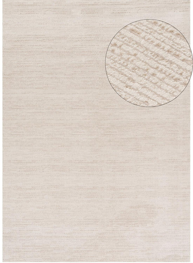 Carmel Cream-Beige Striped Rug | 6010