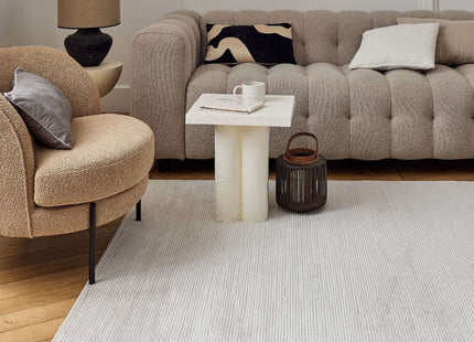 Carmel Beige-Cream Striped Rug | 6020