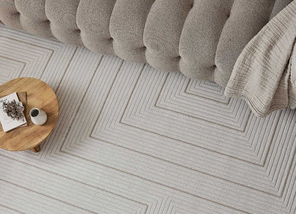 Carmel Cream-Beige Geometric Rug | 6040