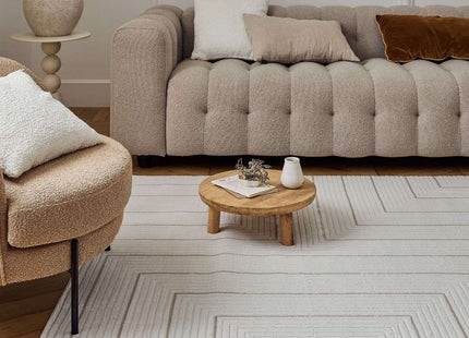 Carmel Cream-Beige Geometric Rug | 6040