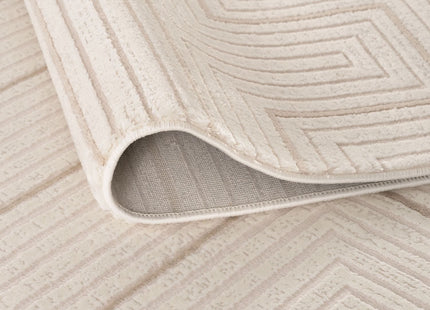Carmel Cream-Beige Geometric Rug | 6040