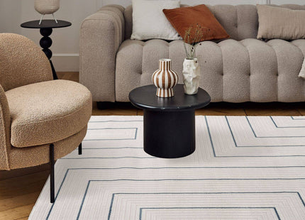 Carmel Cream-Blue Geometric Rug | 6040