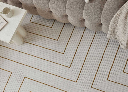 Carmel Cream-Gold Geometric Rug | 6040