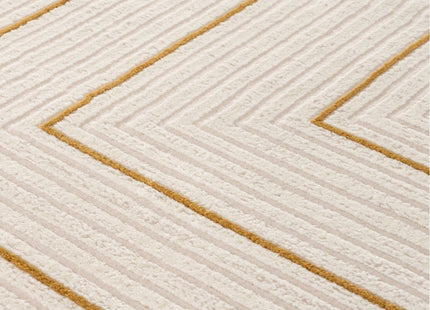 Carmel Cream-Gold Geometric Rug | 6040