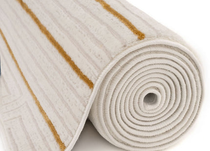 Carmel Cream-Gold Geometric Rug | 6040