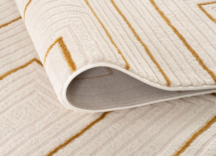 Carmel Cream-Gold Geometric Rug | 6040