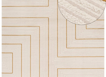 Carmel Cream-Gold Geometric Rug | 6040