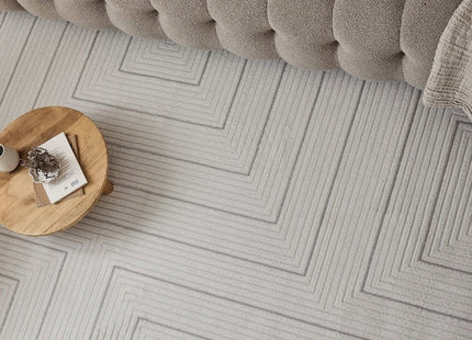 Carmel Cream-Grey Geometric Rug | 6040