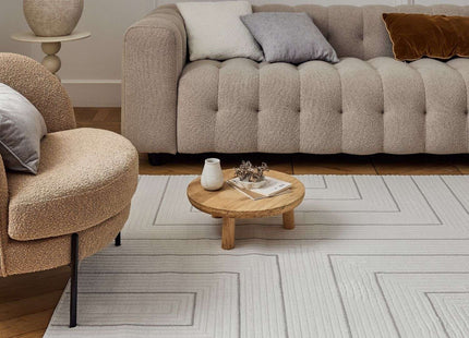 Carmel Cream-Grey Geometric Rug | 6040
