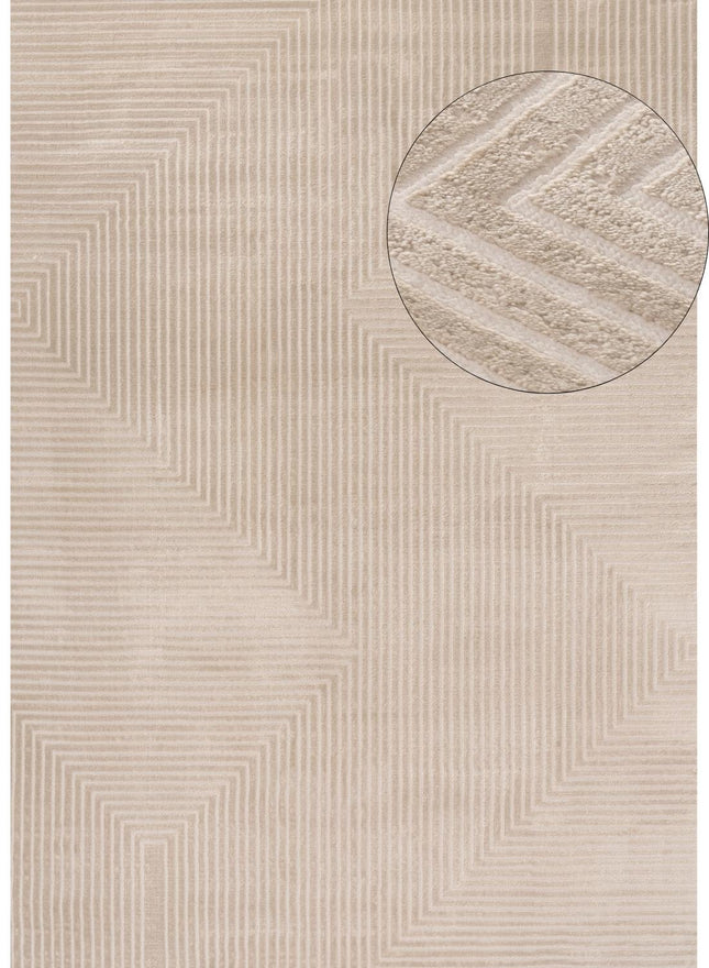 Carmel Beige-Cream Geometric Rug | 6050