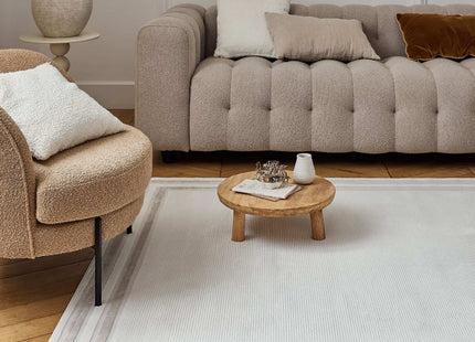 Carmel Cream-Beige Bordered Rug | 6060