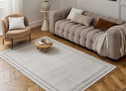 Carmel Cream-Beige Bordered Rug | 6060
