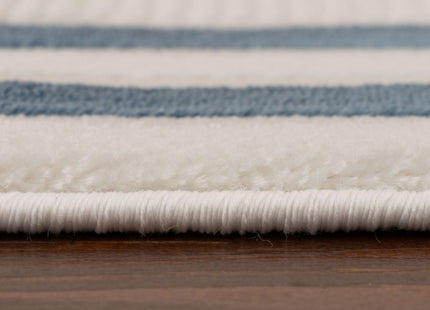 Carmel Cream-Blue Bordered Rug | 6060
