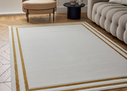 Carmel Cream-Gold Bordered Rug | 6060