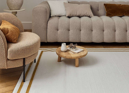 Carmel Cream-Gold Bordered Rug | 6060