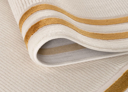 Carmel Cream-Gold Bordered Rug | 6060