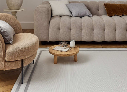 Carmel Cream-Grey Bordered Rug | 6060