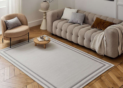Carmel Cream-Grey Bordered Rug | 6060