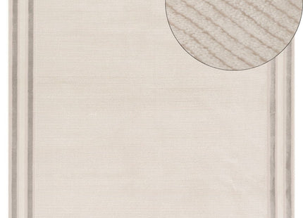 Carmel Cream-Grey Bordered Rug | 6060