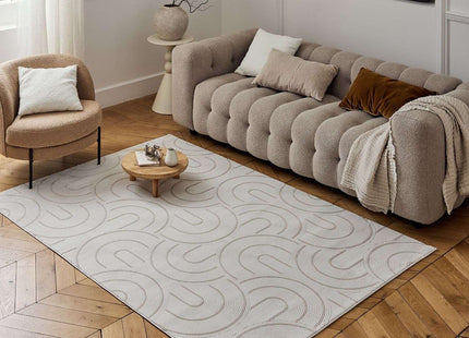 Carmel Cream-Beige Geometric Rug | 6070