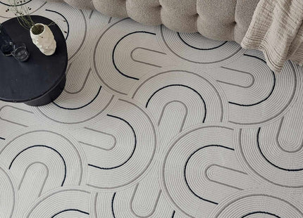 Carmel Cream-Blue Geometric Rug | 6070