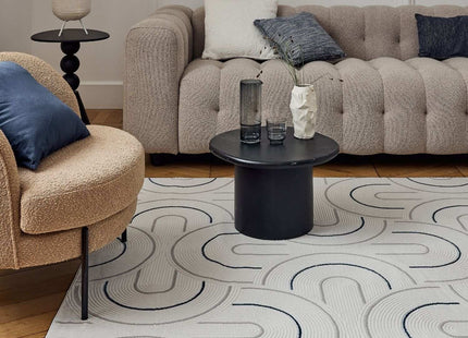 Carmel Cream-Blue Geometric Rug | 6070