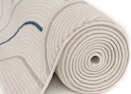 Carmel Cream-Blue Geometric Rug | 6070