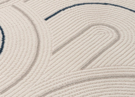 Carmel Cream-Blue Geometric Rug | 6070