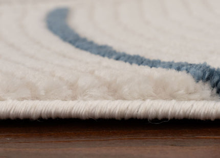 Carmel Cream-Blue Geometric Rug | 6070