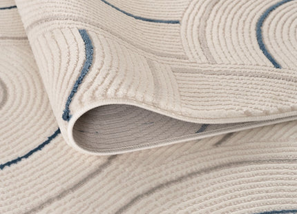 Carmel Cream-Blue Geometric Rug | 6070