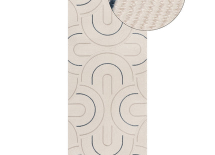 Carmel Cream-Blue Geometric Rug | 6070