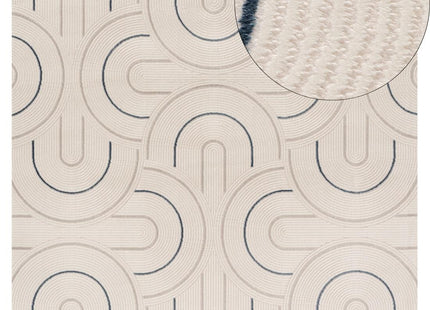 Carmel Cream-Blue Geometric Rug | 6070